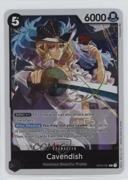 2023 One Piece Card Game: Kingdoms of Intrigue OP04 R Cavendish #OP04-081 - Image 1