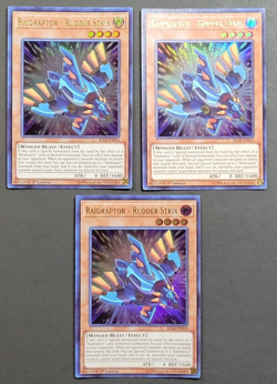 Yugioh - 3x Raidraptor - Rudder Strix - BLLR-EN014 - NM - 1st - Ultra Rare, 2017 - Image 1