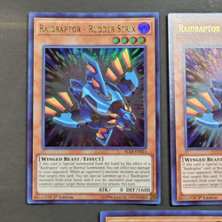 Yugioh - 3x Raidraptor - Rudder Strix - BLLR-EN014 - NM - 1st - Ultra Rare, 2017 - Image 3