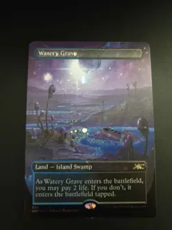 MTG Watery Grave (Borderless) (Galaxy Foil) - Unfinity - Image 1