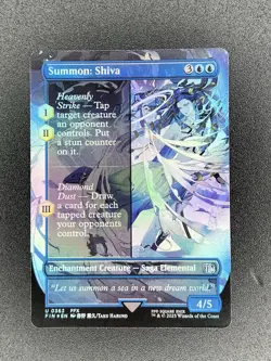 Magic MTG Final Fantasy Borderless Foil Summon: Shiva R0362 NM/NP - Image 1