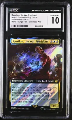 RASSILON, THE WAR PRESIDENT Doctor Who Surge Foil Extended Art CGC 10 MTG - Image 1