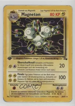 Magneton German 1st Ed. Pokemon Fossil #26 1999 - Image 1