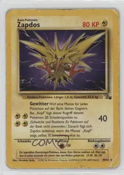 Zapdos German Pokemon Fossil #30 1999 - Image 1