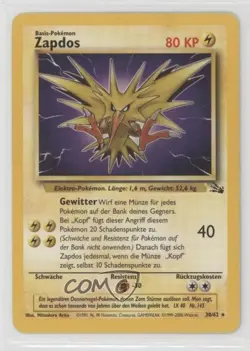 Zapdos German Pokemon Fossil #30 1999 - Image 1