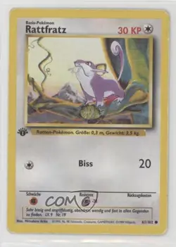 Rattata German 1st Ed. Pokemon Base Set #61 1999 - Image 1