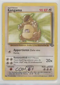 Kangaskhan German Pokemon Jungle #21 1999 - Image 1