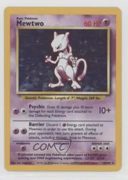 Mewtwo Holo Pokemon Base Set 2 #10 2000 - Image 1