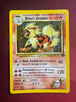 BLAINE'S ARCANINE 1/132 Gym Challenge Unlimited HOLO rare Pokemon TCG card NM - Image 1
