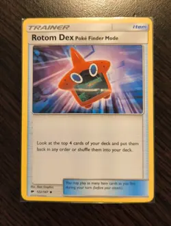 ⭐Pokemon TCG Rotom Dex Pok Finder Mode Burning Shadows 122/147 Card - Image 1