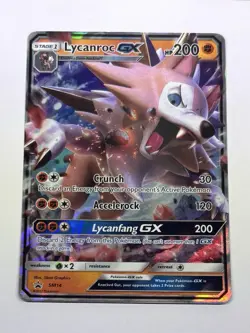 Pokemon Card TCG Lycanroc GX SM14 Sun & Moon Holo Black Star Promo VLP/NM - Image 1