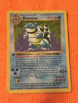 Pokemon TCG Blastoise 1st Edition Shadowless Card 2/102 Base Set - Image 1