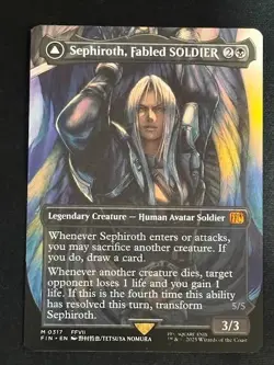 MTG Sephiroth, Fabled SOLDIER 0317 - Borderless Final Fantasy Regular PACK FRESH - Image 1
