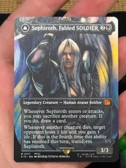 MTG Sephiroth, Fabled SOLDIER 0317 - Borderless Final Fantasy Regular PACK FRESH - Image 3