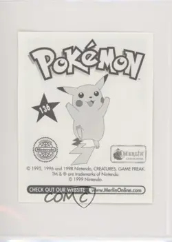 Flareon Merlin Pokemon Album Stickers #136 1999 - Image 2