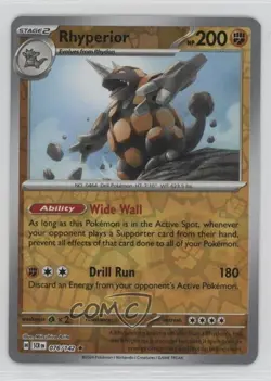 Rhyperior Reverse Foil Pokemon SV07: Stellar Crown #076 - Image 1