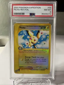 Pokemon TCG Pichu Expedition Reverse Holo 22/165 Psa 8 - Image 1