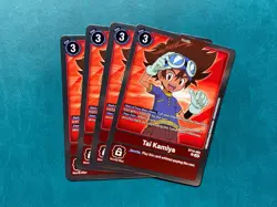 Tai Kamiya BT14-082 Playset Blast Ace Digimon Card Game x4 - Image 1