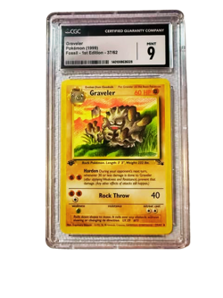 🔥 CGC 9 MINT | GRAVELER 37/62 POKEMON (1999) 1ST EDITION FOSSIL | GRADED CARD - Image 1
