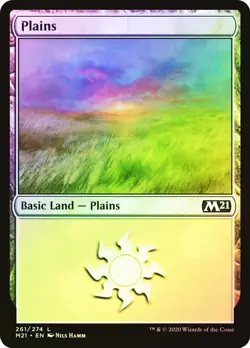 MTG Plains FOIL NM #261 Core Set 2021 M21 Magic Gathering card - Image 1