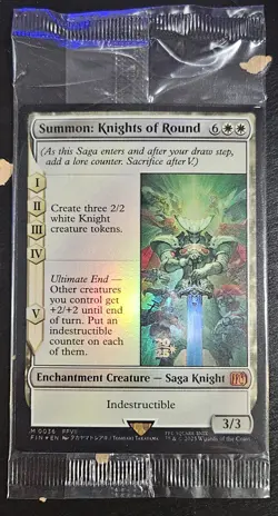MTG Final Fantasy - Summon: Knights of Round - Prerelease FOIL Stamp Promo - Image 1
