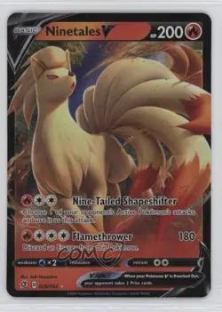 Ninetales V Pokemon Sword & Shield Rebel Clash #026 - Image 1