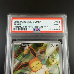 PSA 9 Eevee SVP 173 Pokemon Promo Prismatic Evolutions ETB Graded Card - Image 2