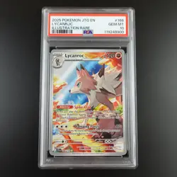 PSA 10 Lycanroc 166/159 Pokemon Journey Together Holo Graded Card - Image 1