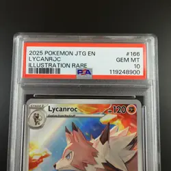 PSA 10 Lycanroc 166/159 Pokemon Journey Together Holo Graded Card - Image 2