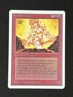 MTG FIRE ELEMENTAL Unlimited Edition Regular MT+ Uncommon Magic The Gathering - Image 1