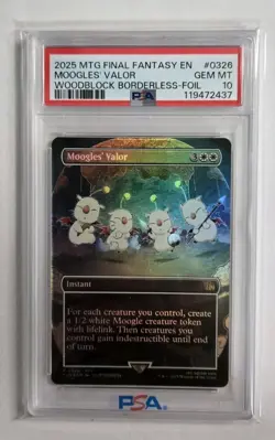 MTG Moogles' Valor (Borderless Foil) Final Fantasy 326 NM PSA 10 - Image 1