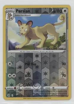 Persian Reverse Foil Pokemon Sword & Shield Fusion Strike #200 - Image 1