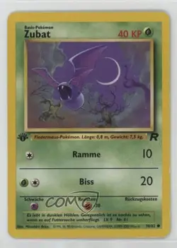 Zubat German 1st Ed. Pokemon Team Rocket #70 2000 - Image 1