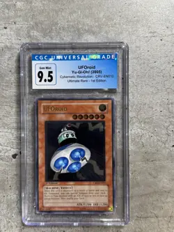 Yugioh Card 1st Ed. UFOroid Ultimate Rare CGC 9.5 Gem Mint, CRV-EN010 2005 (1) - Image 1