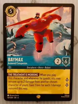 Disney Lorcana Azurite Sea Baymax Armored Companion 157/204 Legendary Card - Image 1
