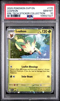 Pokemon Card PSA 10 LEAFEON Prismatic Evolutions Sticker Collection Promo #170 - Image 1