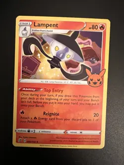Lampent 032/192 Trick or Trade 2022 Pokemon Card Stamped Pikachu Pumpkin - Image 1