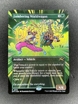 MTG Lumbering Worldwagon Borderless FOIL Rare 0316 Aetherdrift DFT NM - Image 1