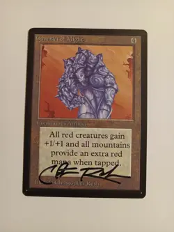 SIGNED 1993 Beta Gauntlet of Might ~ Vintage MTG (Chris Rush) Very High Grade - Image 1
