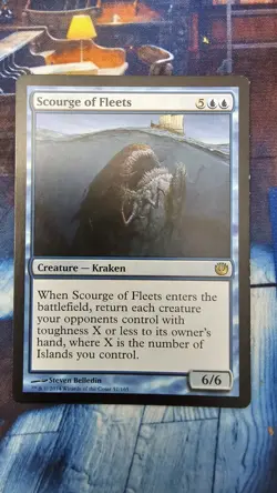 1 X MTG Scourge of Fleets Journey into Nyx Regular Rare - Image 3