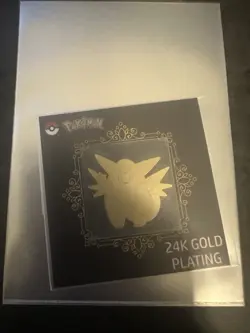 Pokemon 24k Gold Plated Sticker Striking Candy Clefable NM - Image 1