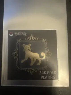 Pokemon 24k Gold Plated Sticker Striking Candy Persian NM - Image 1