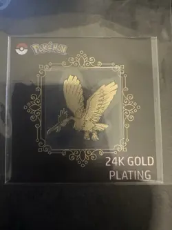 Pokemon 24k Gold Plated Sticker Striking Candy Fearow NM - Image 1