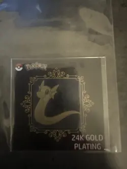 Pokemon 24k Gold Plated Sticker Striking Candy Dratini NM - Image 1