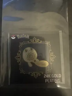 Pokemon 24k Gold Plated Sticker Striking Candy Polywag NM - Image 1