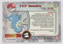 Seadra Topps Pokemon TV Animation Edition Series 2 #117 2000 - Image 2