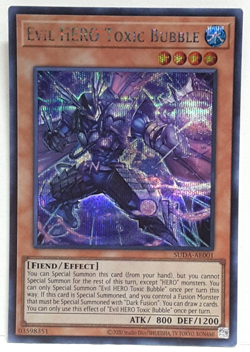 Yugioh Asian-English Evil HERO Toxic Bubble SUDA-AE001 Secret Rare - Image 1