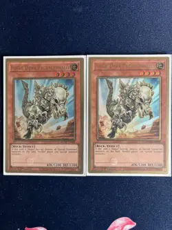Yugioh! 2x Fossil Dyna Pachycephalo MGED-EN008 Maximum Gold Rare 1st Ed M/NM! - Image 1