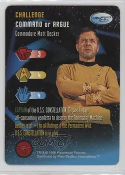 1996 Star Trek - The Card Game: Starfleet Maneuvers Challenge Commodore Decker - Image 1