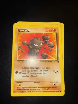 1999 Geodude Pokemon Fossil Unlimited Edition Regular Card 47/62 - Image 1